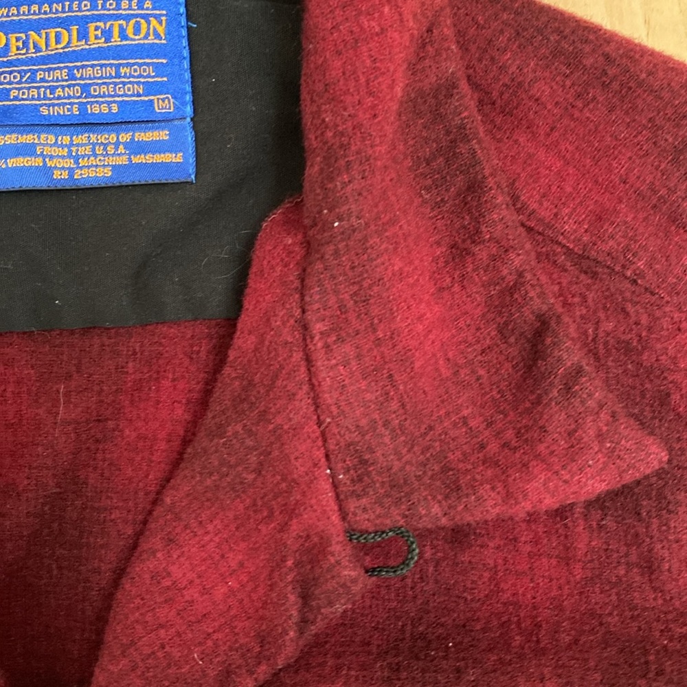 Pendleton Wool Red Subtle Plaid Buttoned Long Sle… - image 7